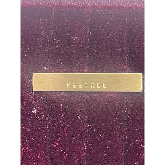 KESTREL Burgundy Velvet Large Purse Kit Pouch Organizer Bag New - Picture 2 of 11